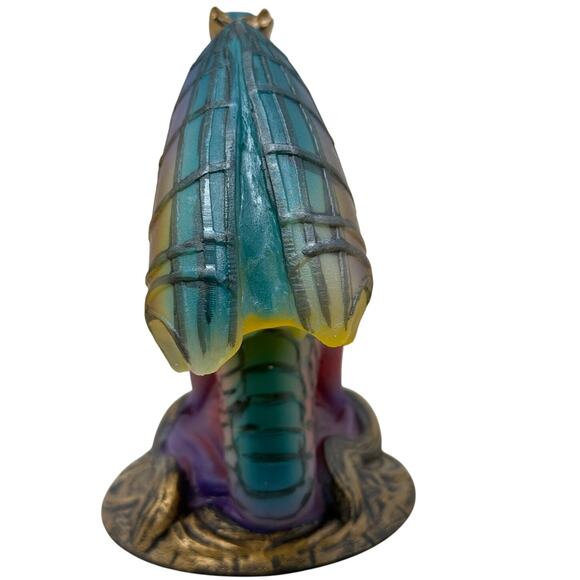 Resin Dragon Night Light 6" Stained Glass Look Fantasy Lamp Battery Operated - Picture 6 of 7